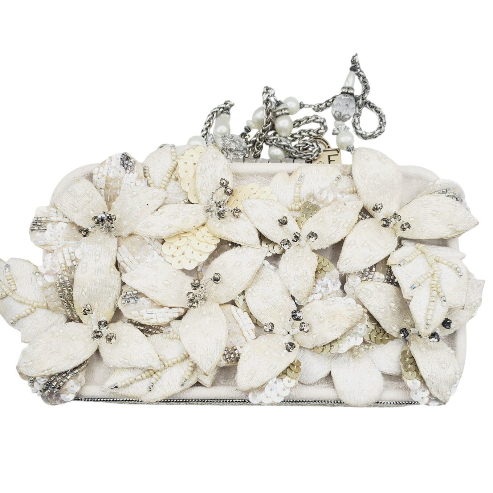 Mary Frances Heavenly Hand Beaded Floral Crossbody Bag - New With Defects